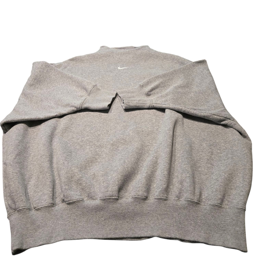 Nike Gray High Neck Sweatshirt with Ribbed Cuffs